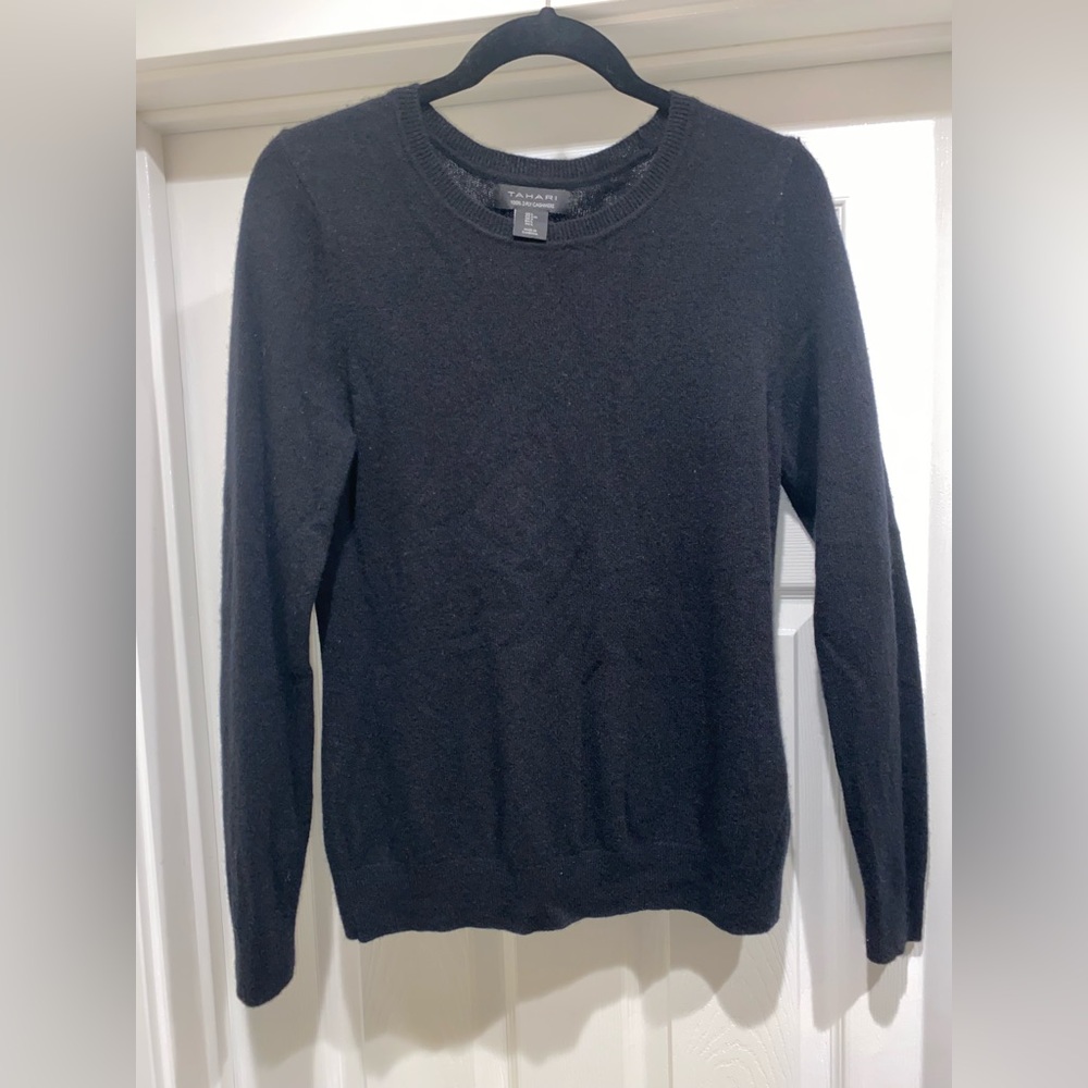 TAHARI Black Cashmere Sweater (L)